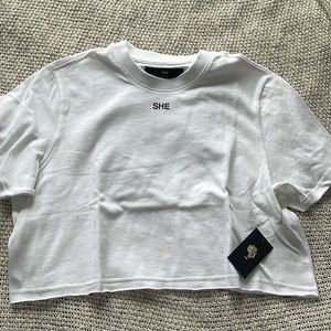 Darc Sport Respect Us cropped white tee